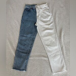 PacSun Blue and White Straight Leg Jeans